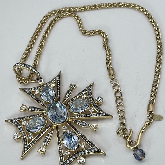 Crystal Cross Baroque Style Statement Multi Stone Embellishment by Akkad Jewelry - Picture 13 of 13